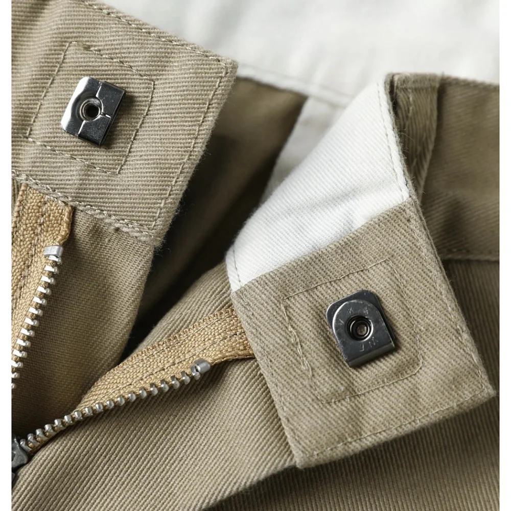 1970s Straight-Leg Work Pants Khaki Non Stock 100% Cotton Fits 34 Read